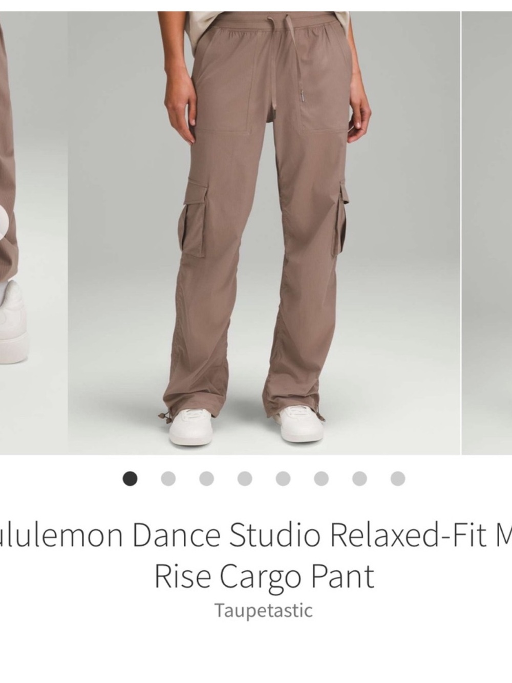 Lululemon Dance Studio Relaxed Fit Mid Rise Cargo Pants Taupetastic Sz M